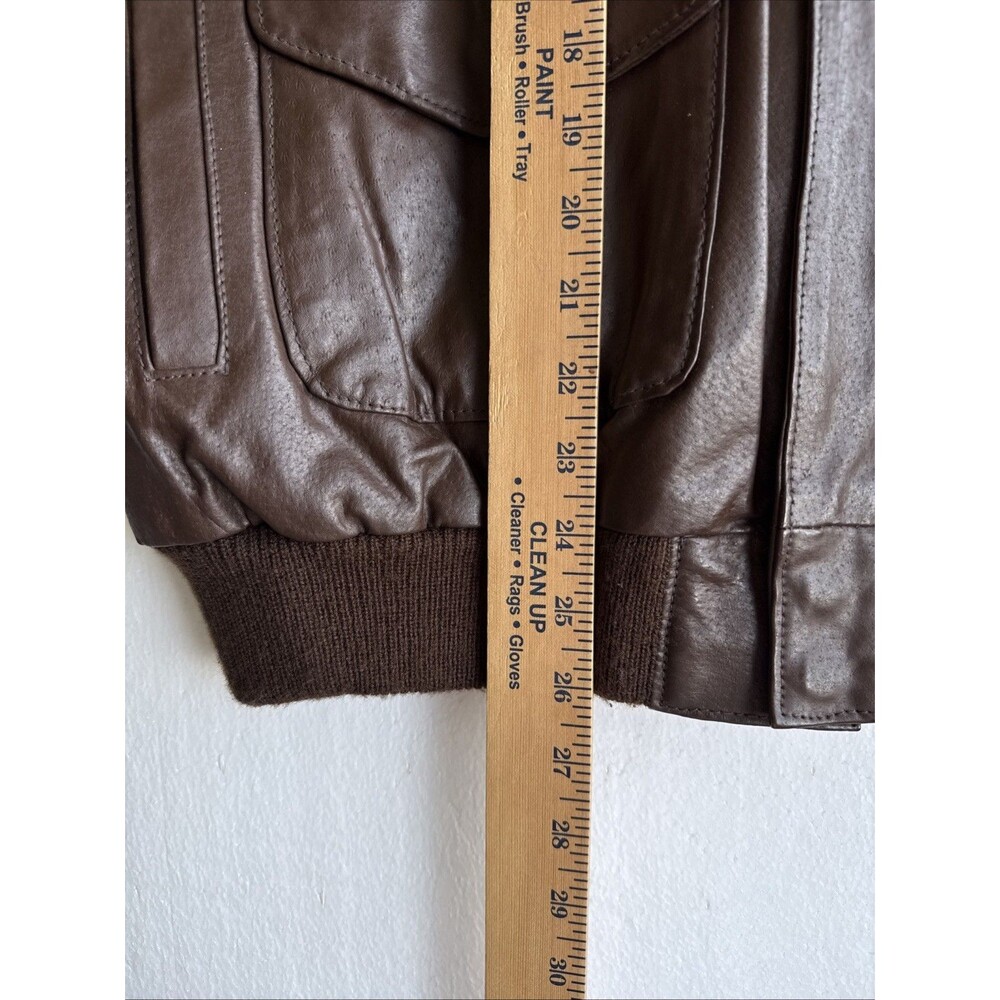 VTG 80s Marco Morani A-2 Brown Leather Bomber Jacket Map Lined Men's 2XL XXL - Picture 11 of 11